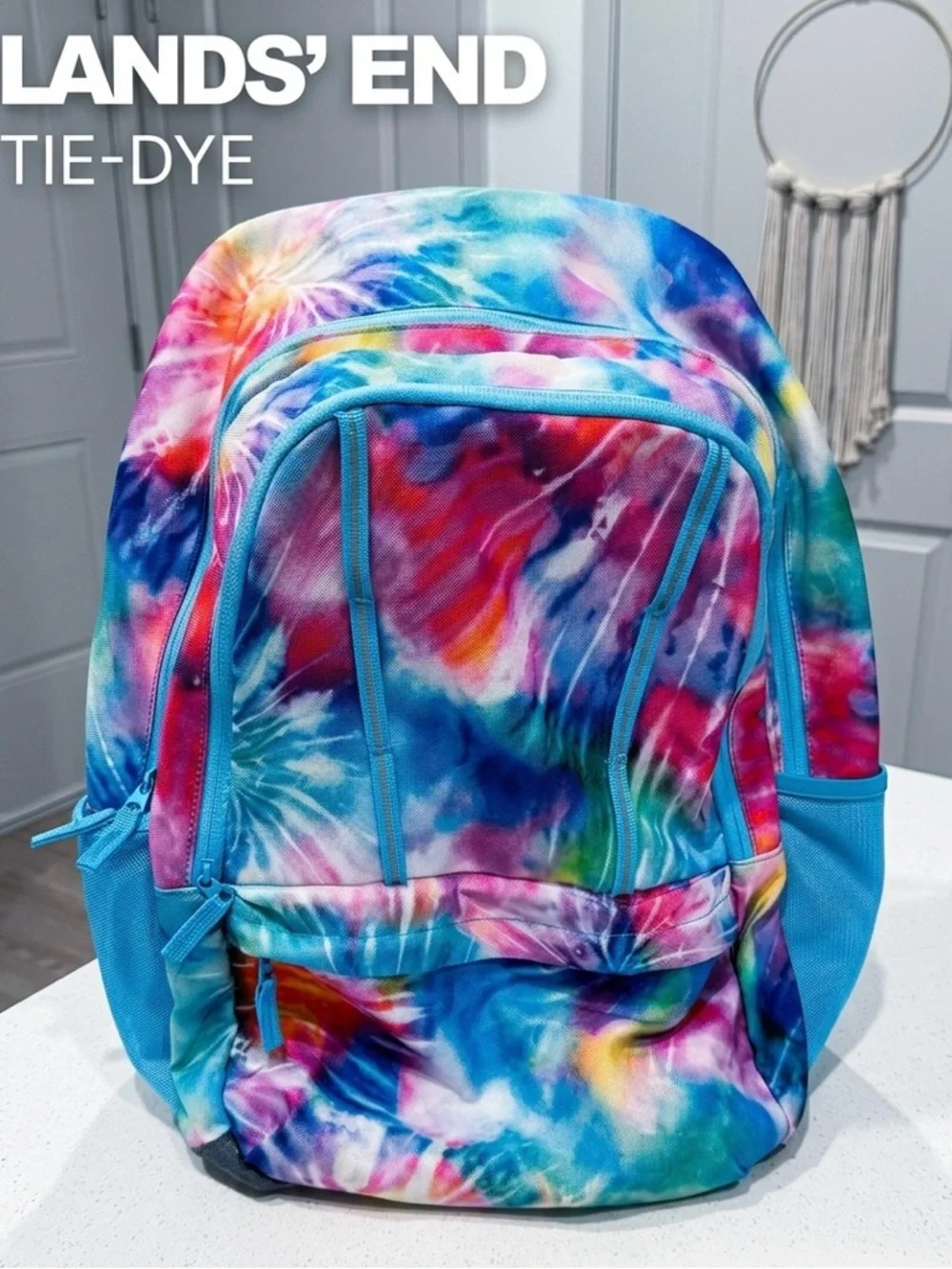 Lands’ End Kids ClassMate Backpack - Vibrant Tie-Dye - Large